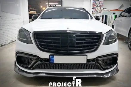 벤츠 S63 AMG 에이버리 유광 화이트 전체 랩핑, 라인 데칼 포인트 랩핑 by 부천 프로젝트R / 부천 원미구 상동