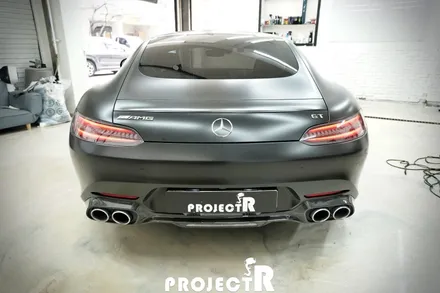 벤츠 AMG GT 전체 랩핑, 에이버리 사틴블랙 자동차 래핑, 부천랩핑 프로젝트알 / 부천 원미구 상동