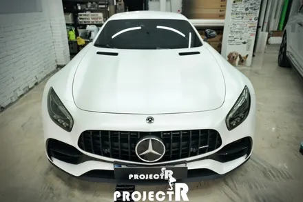 부천 랩핑 프로젝트알, 벤츠 AMG GT 에이버리 사틴 화이트 펄 전체 랩핑 / 부천 원미구 상동