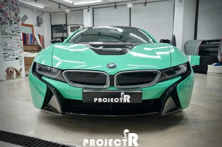 BMW i8 전체 랩핑, 에이버리 유광 에메랄드 그린 시공, 부천랩핑 프로젝트알 / 부천 원미구 상동