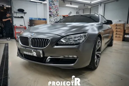 BMW 6시리즈 640d 전체 랩핑, 에이버리 사틴 바솔트 메탈릭 시공, 부천 자동차 랩핑은 프로젝트알~ / 부천 원미구 상동
