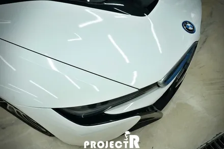 BMW i8 전체 랩핑, 에이버리 유광 화이트 & 블랙 투톤 스타일 래핑 / 부천 프로젝트알 / 부천 원미구 상동