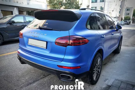 포르쉐 카이엔 3M 사틴 퍼펙트블루 전체 랩핑 시공, 부천 자동차랩핑 전문 프로젝트알 / 부천 원미구 상동