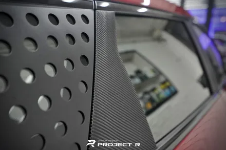 기아 EV6 부분 포인트 랩핑, 에이버리 카본 필름 시공, 부천랩핑 프로젝트알 / 부천 원미구 상동