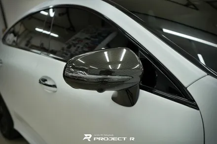 벤츠 AMG GT43 사틴 화이트 전체랩핑, 블랙PPF 루프스킨 시공, 부천 상동 프로젝트R / 부천 원미구 상동
