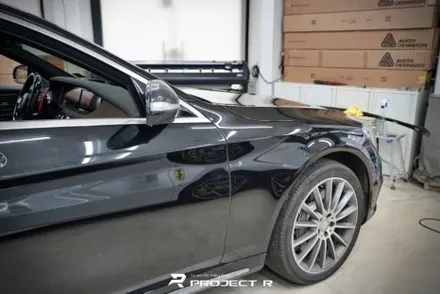 부천 벤츠 S클래스 S350d 전체랩핑, 비닐프로그 유광 화이트펄 재시공, 프로젝트알 / 부천 원미구 상동