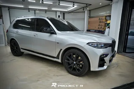 BMW X7 전체 랩핑, 에이버리 사틴 실버 메탈릭 시공, 부천 자동차랩핑 프로젝트R / 부천 원미구 상동