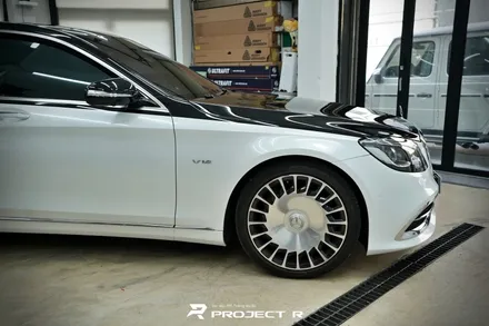 벤츠 S클래스 S650 듀오톤 투톤 랩핑, 비닐프로그 유광 화이트펄 시공, 부천랩핑 프로젝트알 / 부천 원미구 상동