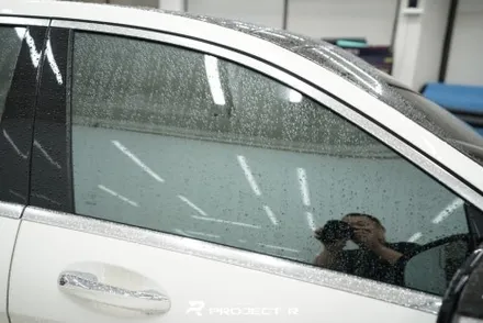 부천 썬팅 벤츠 S63 AMG 틴팅 재시공, 글라스틴트 레이니블루, 프로젝트알 / 부천 원미구 상동