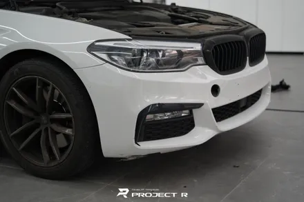BMW 5시리즈 530i 전체 랩핑 재시공, 비닐프로그 고광택 게인스보로 그레이, 부천 프로젝트알 / 부천 원미구 상동