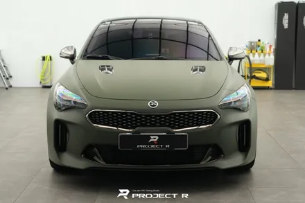 기아 스팅어 전체 랩핑, 3M 2080 매트 밀리터리 그린 시공, 부천 자동차래핑 프로젝트알 / 부천 원미구 상동