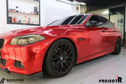 부천랩핑 BMW 520d 전체랩핑 에이버리 유광화이트 래핑시공기 / 부천 원미구 상동