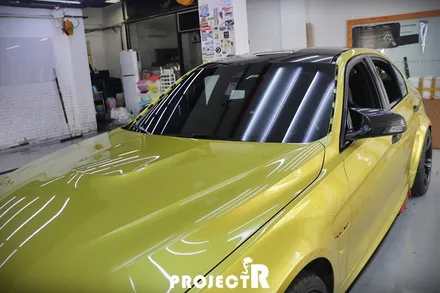 BMW M3 전체랩핑 재시공, 3M 1080 유광화이트 골드 스파클 by 부천 랩핑 전문 프로젝트R / 부천 원미구 상동