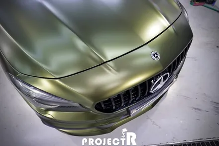 벤츠 CLA45 AMG 전체 랩핑, 에이버리 사틴 호프그린 자동차 래핑 by 프로젝트R / 부천 원미구 상동