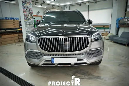 벤츠 GLS 클래스 듀오톤(투톤) 자동차 래핑, 블랙유광 부분 랩핑 및 본넷 PPF 보호필름 시공기 by 프로젝트R / 부천 원미구 상동