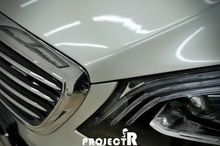 벤츠 S클래스 신형 63AMG 개조 차량 유광 화이트펄 부분 랩핑, 실내 카본 포인트 래핑 by 프로젝트알 / 부천 원미구 상동