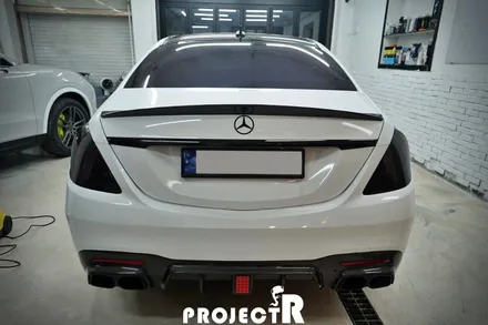 벤츠 S63 AMG 에이버리 유광 화이트 전체 랩핑, 라인 데칼 포인트 랩핑 by 부천 프로젝트R / 부천 원미구 상동