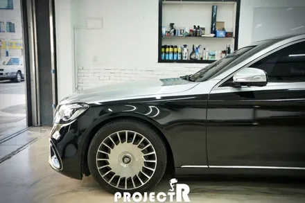 벤츠 S500 듀오톤 랩핑, 에이버리 유광블랙 실버 메탈릭 투톤 전체 랩핑, 부천 프로젝트알 / 부천 원미구 상동