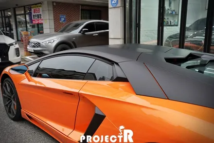 람보르기니 아벤타도르 투톤 랩핑, 에이버리 무광블랙 부분 포인트 랩핑, 부천 상동 프로젝트알 / 부천 원미구 상동