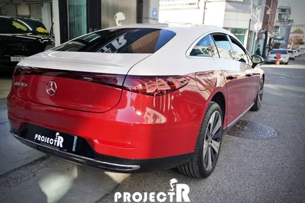 벤츠 EQS 350 투톤 전체 랩핑, 에이버리 유광 버건디 + 샌드 스파클 메탈릭 시공 / 부천 프로젝트알 / 부천 원미구 상동