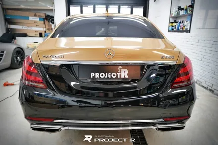 벤츠 S560 마이바흐 투톤 랩핑, 3M 유광 골드 메탈릭 시공, 부천랩핑 프로젝트알 / 부천 원미구 상동
