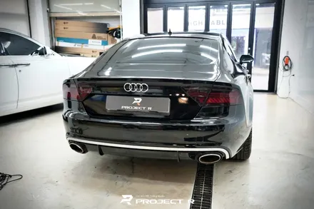 부천 랩핑 프로젝트알, 아우디 A7 3M2080 유광 블랙 전체 랩핑 시공 / 부천 원미구 상동