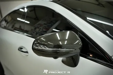 벤츠 AMG GT43 사틴 화이트 전체랩핑, 블랙PPF 루프스킨 시공, 부천 상동 프로젝트R / 부천 원미구 상동