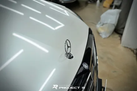 벤츠 S63 AMG 에이버리 유광 화이트펄 전체 랩핑, 부천 자동차랩핑 프로젝트알 / 부천 원미구 상동