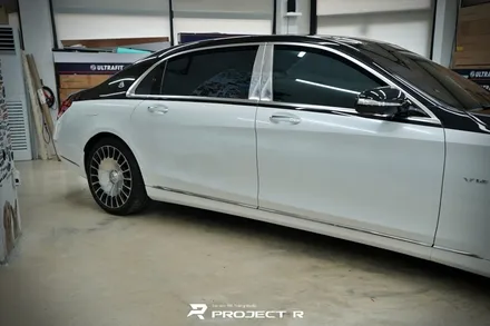 벤츠 S클래스 S650 듀오톤 투톤 랩핑, 비닐프로그 유광 화이트펄 시공, 부천랩핑 프로젝트알 / 부천 원미구 상동