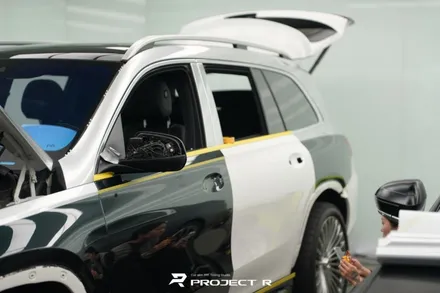 벤츠 GLS600 마이바흐 듀오톤 비닐프로그 로얄그린 및 메탈실버 투톤 랩핑, 부천 프로젝트알 / 부천 원미구 상동