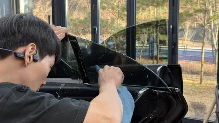 송파, 위례, 성남썬팅 \' 벤츠 CLS400d \' 프레임리스 도어 쉐이빙 커팅으로 완벽 재시공! / 성남, 판교, 분당, 용인