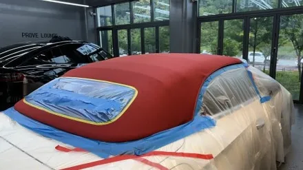 광교, 성남, 분당 소프트탑코팅 \' 벤츠 CLE53 AMG 카브리올레 \' 녹물 맞은 소프트탑 얼룩오염 관리! / 성남, 판교, 분당, 용인