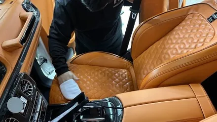 분당가죽코팅 \' 벤츠 지바겐 G63 브라부스 \' 에르메스 오렌지 실내커스텀 후 기온쿼츠 레더쉴드로 가죽보호! / 성남, 판교, 분당, 용인