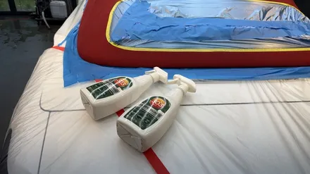 광교, 성남, 분당 소프트탑코팅 \' 벤츠 CLE53 AMG 카브리올레 \' 녹물 맞은 소프트탑 얼룩오염 관리! / 성남, 판교, 분당, 용인
