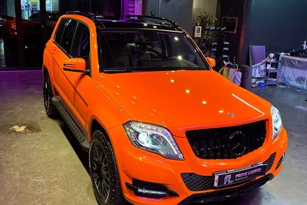 송파,분당고광택랩핑 \' 벤츠 GLK 220 CDI \' 글로스 오렌지 전체랩핑과 크롬죽이기 시공! / 성남, 판교, 분당, 용인