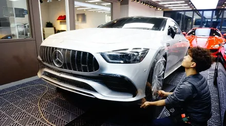 벤츠 AMG GT 4도어 앞범퍼 부분도색 및 PPF 재시공 / 강남구 역삼동