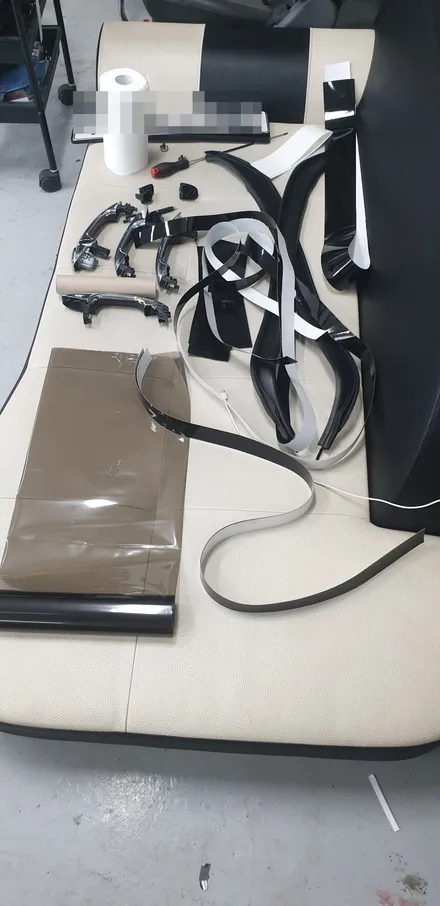 [천안랩핑] S/G 에스게러지 벤츠 CLS 크롬 죽이기 부분랩핑 / 천안 업성동