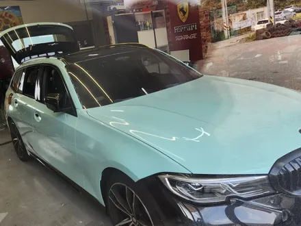 [천안랩핑][업성동랩핑] S/G 에스게러지ㅣBMW 3시리즈 투어링ㅣ타이니봇 아이스 블루ㅣ전체랩핑 / 천안 업성동