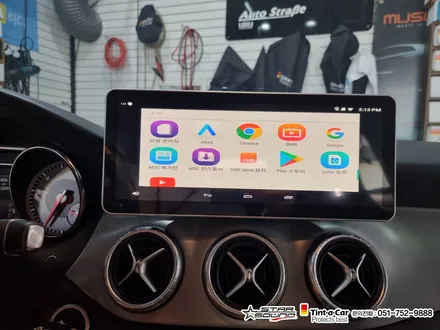 ☆스타사운드☆ 벤츠 CLA m2c 200a  12.3인치모니터의  안드로이드 셋탑 네비게이션 장착  작업시간 2시간이면 충분 합니다.