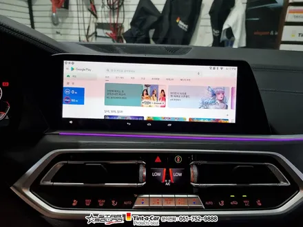 ☆스타사운드☆ BMW X7  안드로이드 셋탑 내비게이션 장착 후석모니터연동 까지  M2C 200A PLUS 작업시간 3시간