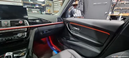 ☆스타사운드☆ BMW320D 엠비언트라이트 장착 작업시간 5시간이면 충분합니다.