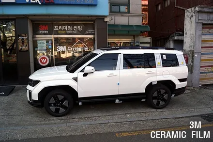 동작썬팅 - 상도동 디올 뉴 싼타페 3m 세라믹 썬팅 시공  전면 cir 25 . 측후면 cir 15 . 파노라마 cir 15 .유리막 시공 / 서울 관악