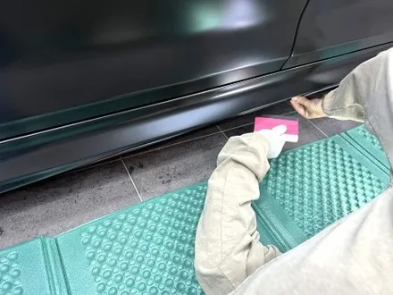 부산자동차랩핑 bmw 5시리즈 사틴블랙으로 변신 / 부산 해운대구