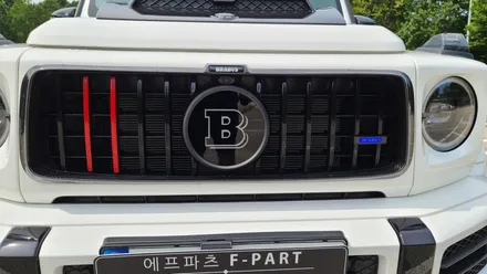 벤츠 신형 G바겐 카본악세사리 + 립스포일러 장착으로 브라부스 풀 튜닝 느낌내기 [ 전동사이드스텝 / 가변배기 ] / 부산 해운대