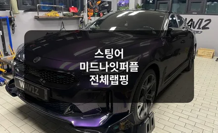 스팅어 고광택 비닐프로그 미드나잇퍼플 전체랩핑 / 잠실, 삼전, 송파