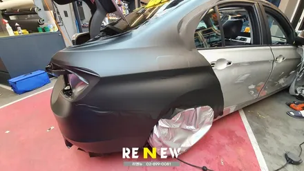 광명 자동차 랩핑 전문점 : BMW320D 랩핑지 제거 및 3M 매트 딥블랙 시공 / 광명 하안동