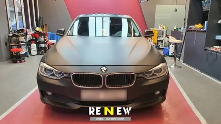 광명 자동차 랩핑 전문점 : BMW320D 랩핑지 제거 및 3M 매트 딥블랙 시공 / 광명 하안동