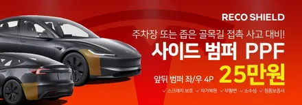 긁힘이 빈번하게 일어나는 여기, 저렴하게 보호, 범퍼 사이드 PPF / 서울 광진구 중곡동