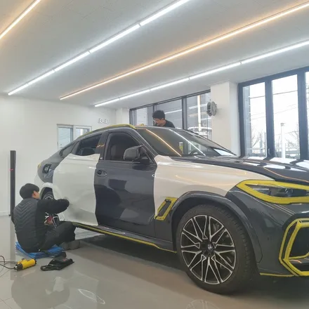비엠 깔끔한 맛! 전주랩핑 BMW X6 BLACK & WHITE 전체랩핑, 크롬죽이기 / 전주, 광주, 김제