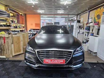 강릉랩핑 g80차량 에이버리사틴블랙 전체랩핑시공 / 강릉시 유산동